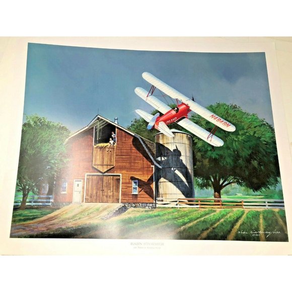 Barn Stormer by Nixon Galloway Aviation Art Print 1990 Bledsoe's Aviation Art - Picture 1 of 9